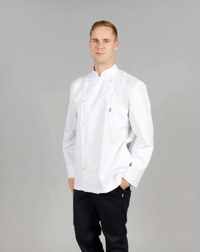 Kokkejakke | Trykknapper | Manchetærmer