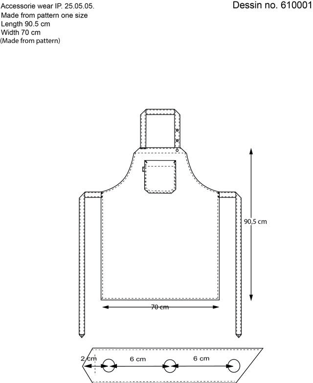 Kuskeforklæde, brystlomme - Hvid
